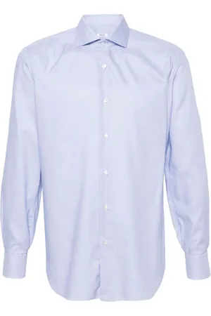 BARBA Skjorte, Herre, Blå, 4XL, Bomuld, Italiensk bomuldsskjorte, 100% bomuld