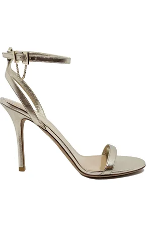 VALENTINO GARAVANI Sko, Dame, Gul, 40 1/2 EU, Uld, Guld Læder Hæl Sandaler