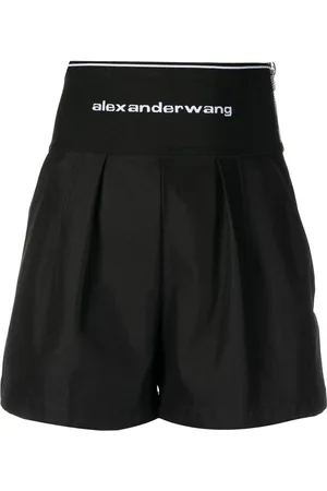 Alexander Wang Shorts, Dame, Sort, S, Bomuld, Sort Logo Waistband Safari Shorts