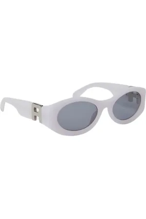 AMBUSH Tilbehør, unisex, Hvid, 55 MM, Uld, Oval Solbriller med Juvel-lignende Tempel