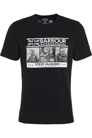 Barbour Top, Herre, Sort, XL, Bomuld, Steve McQueen Charge T-Shirt Sort
