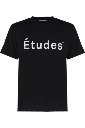 Etudes Top, Herre, Sort, S, Bomuld, Hvid Logo Print Bomuld T-Shirt