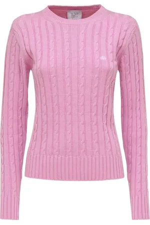 MVP Wardrobe Strik, Dame, Lyserød, XS, Bomuld, Kabelstrikket sweater