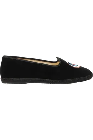 Scarosso Sko, Herre, Sort, 44 EU, Bomuld, Luksus Velvet Slippers William IV