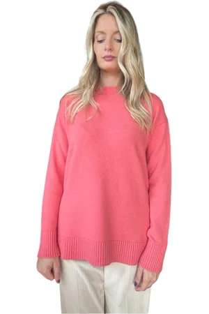 CLIPS Strik, Dame, Lyserød, XL, To-farvet Crewneck Sweater