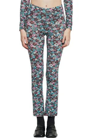 Antik Batik Bukser, Dame, Blå, M, Blomstret Print 70