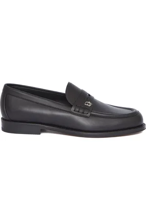 Dior Sko, Herre, Sort, 48 EU, Uld, Sorte Læder Loafers Stilfulde Herresko