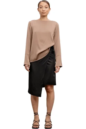 Ahlvar Gallery Bluser & Skjorter, Dame, Brun, XL, Silkebluse Amp