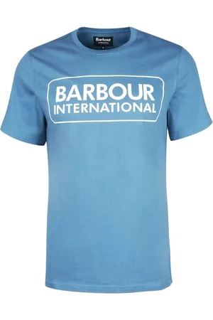 Barbour Top, Herre, Blå, L, Bomuld, Stor Logo T-Shirt Blå Horizon