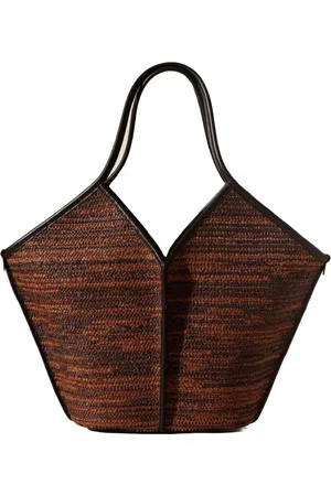Hereu Taske, Dame, Flerfarvet, ONE SIZE, Uld, To-farvet Straw Tote Taske