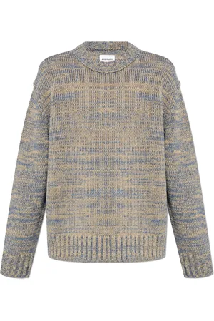 Norse projects Strik, Herre, Blå, 2XL, Bomuld, Trøje 