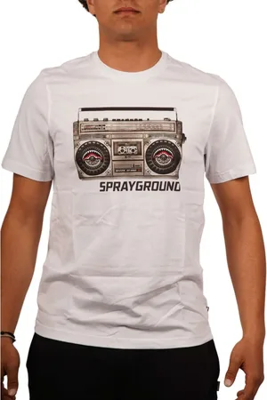 Sprayground Top, Herre, Hvid, XL, Vintage Stereo Print T-Shirt