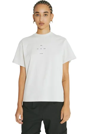 SONG FOR THE MUTE Top, Dame, Hvid, L, Bomuld, Logo Print Bomuld T-Shirt