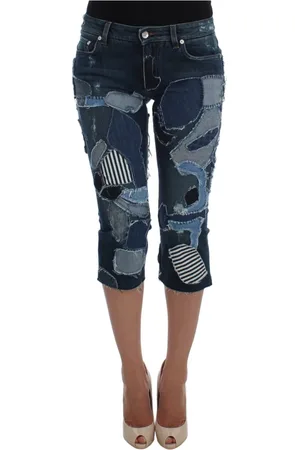 Dolce & Gabbana Shorts, Dame, Sort, 3XS, Bomuld, Blå Patchwork Jeans Shorts