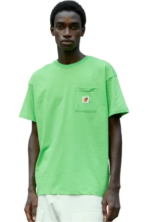 Sky High Farm Top, Herre, Grøn, M, Bomuld, Bomuld Logo Patch Crewneck T-Shirt