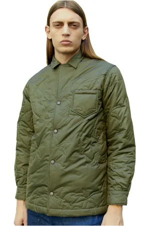 Sky High Farm Jakke, Herre, Grøn, S, Polyester, Quiltet Palm Tree Overshirt