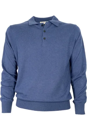 CASHMERE COMPANY Top, Herre, Blå, M, Uld, Bluser