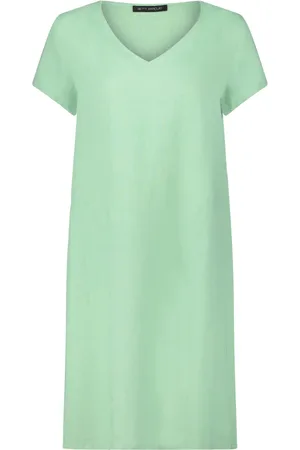 Betty Barclay Kjole, Dame, Grøn, 2XL, Linned, Tropisk Maxi Sommerkjole