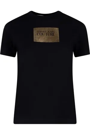 VERSACE Top, Dame, Sort, XS, Uld, Stilfulde T-shirts og Polos