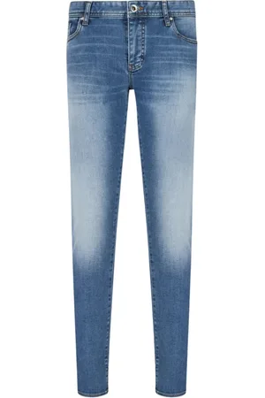 Armani Exchange Bukser, Herre, Blå, W28, Denim, Smal Pasform Denim Jeans