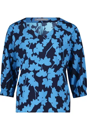 Betty & Co Bluser & Skjorter, Dame, Blå, S, Blomstret Print Bluse