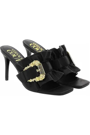 VERSACE Sko, Dame, Sort, 37 EU, Uld, Stilfulde Sandaler til Modeelskere