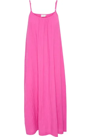 Kaffe Kjole, Dame, Lilla, 3XL, Bomuld, Enkel Stropløs Kjole i Rose Violet