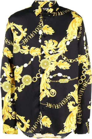 VERSACE Skjorte, Herre, Flerfarvet, S, Uld, Stilfulde Skjorter