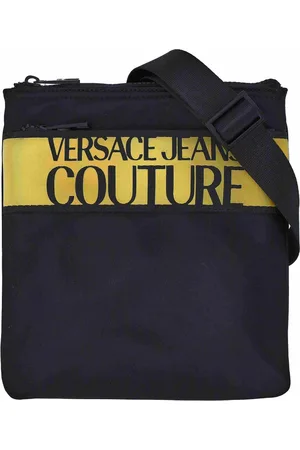 VERSACE Taske, Herre, Sort, ONE SIZE, Uld, Logo-Print Skuldertaske Med Lynlås