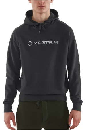 MA.STRUM Sweathshirts & Hoodies, Herre, Sort, XL, Bomuld, Sprækket Logo Hættetrøje Jet Sort