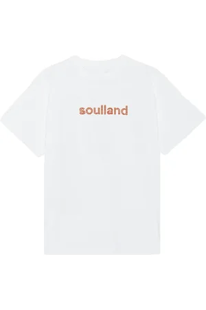 Soulland Top, unisex, Hvid, M/L, Bomuld, Rhinestone Logo T-shirt