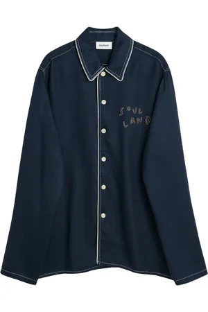 Soulland Skjorte, unisex, Blå, M/L, Uld, Bluser