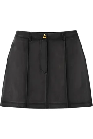 AERON Nederdel, Dame, Sort, 2XS, Læder, Læder Mini Nederdel med Lynlås