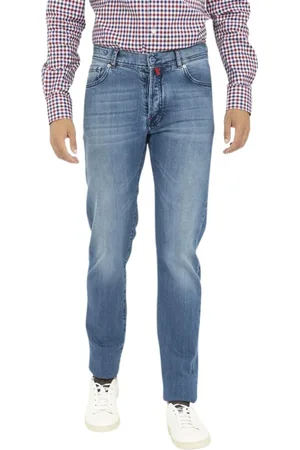 Kiton Jeans, Herre, Blå, W32, Denim, Slim-fit Denim Jeans