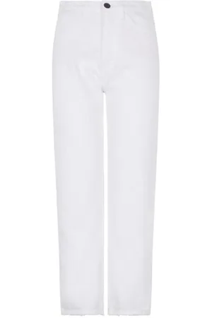 3x1 Jeans, Dame, Hvid, W30, Bomuld, Vintage Cropped Jeans i Optisk Hvid