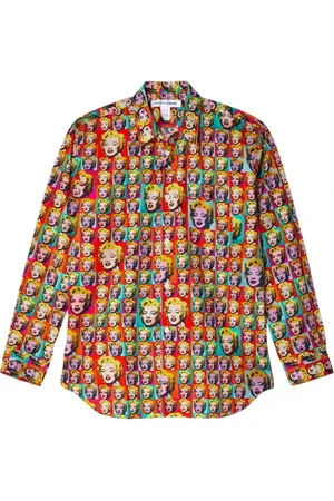 Comme des Garçons Skjorte, Herre, Flerfarvet, L, Bomuld, Grafisk Print Bomuldsskjorte