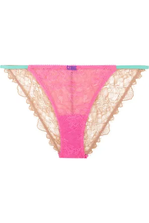 LOVE Stories Badetøj, Dame, Flerfarvet, L, Bomuld, Vild Rose Blonder Slip Tanga Stil