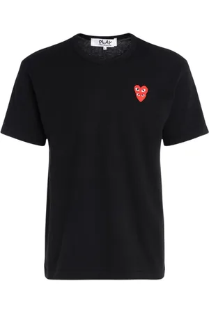 Comme des Garçons Top, Herre, Sort, M, Bomuld, Herre Sort Hjerte Print T-Shirt