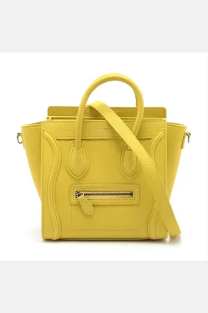 Céline Pre-owned, Dame, Gul, ONE SIZE, Uld, Pre-owned Laeder celine-tasker
