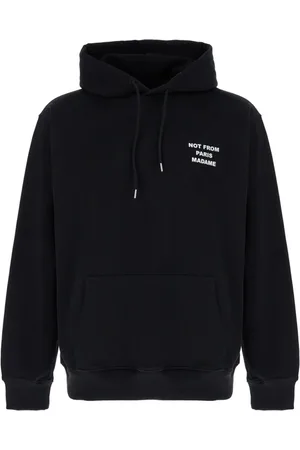 Drôle de Monsieur Sweathshirts & Hoodies, Herre, Sort, L, Bomuld, Sort hættetrøje med snørelukning