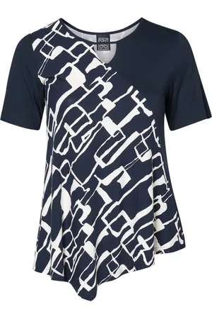 Pont Neuf Bluser & Skjorter, Dame, Blå, M, Uld, Geometrisk Print Bluse Magrethe Sia