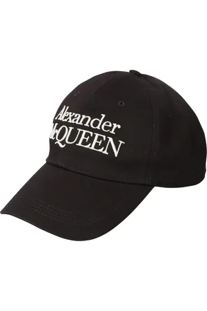 Alexander McQueen Tilbehør, Herre, Sort, S, Bomuld, Sort Broderet Logo Baseball Cap