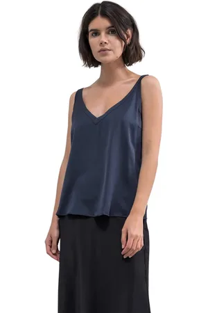 Ahlvar Gallery Top, Dame, Blå, XL, Elegant V-Neck Tank Top