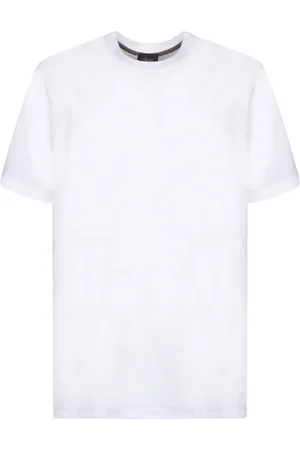 BRIONI Top, Herre, Hvid, L, Bomuld, Hvid Bomulds T-Shirt Kort Ærme