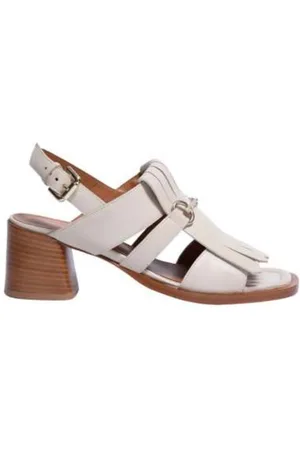 Guglielmo Rotta Sko, Dame, Hvid, 40 EU, Læder, Elegant lædersandal med frynser