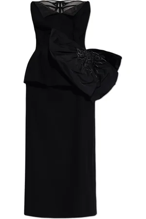 Maison Margiela Kjole, Dame, Sort, XS, Uld, Kjole med dekorativ sløjfe