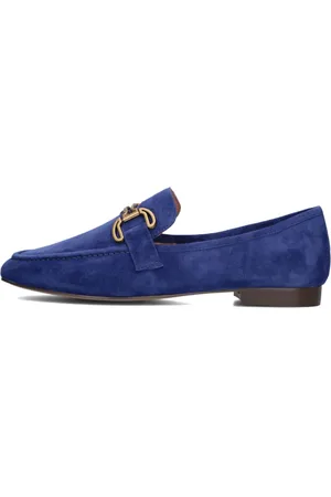 Bibi Lou Sko, Dame, Blå, 36 EU, Marineblå Ruskind Loafers med Firkantet Tå