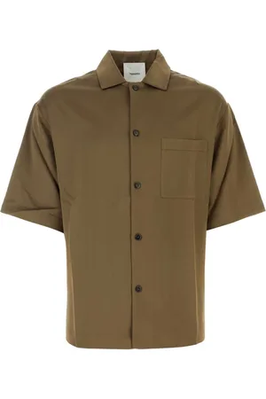 Nanushka Skjorte, Herre, Grøn, L, Satin, Satin Khaki Skjorte