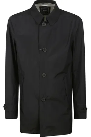 HERNO Jakke, Herre, Sort, 3XL, Polyester, Vandtæt trenchcoat med Gore-Tex
