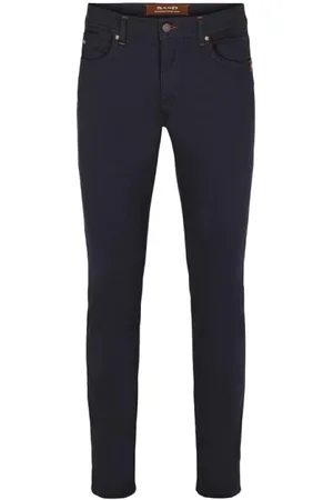 Sand Jeans, Herre, Blå, W36, Suede, Suede Touch Slim-Fit Jeans